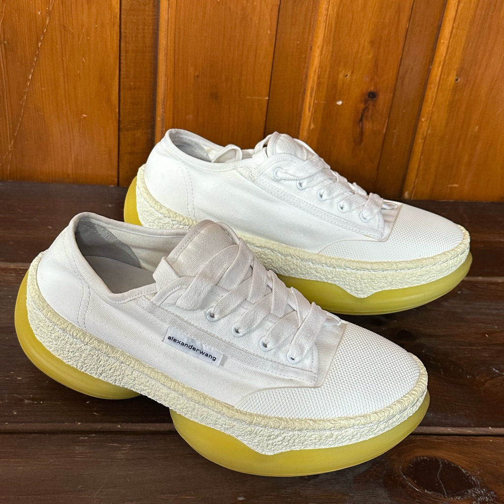 Alexander Wang Womens White A1 Low-Top Canvas Sneakers Shoes Eu 39
